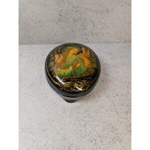 Signed Palekh Russian Lacquer Box – “Anastasia” Forest Maiden Scene Hand-Painted